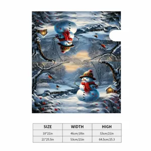 Size chart and dimensions for winter snowman print magnetic mailbox cover wraps