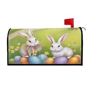Housse de boîte aux lettres lapin de Pâques tissu extérieur décoration jardin motif