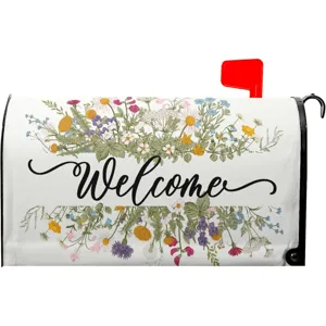 Housse de boîte aux lettres magnétique à fleurs de printemps décoration de jardin extérieur
