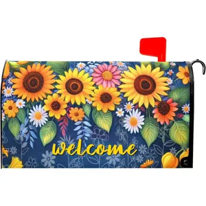 Magnetische Briefkastenabdeckung mit bunten Sonnenblumen Gänseblümchen Blumenmuster wasserdicht