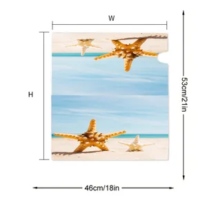 Detailliertes Größendiagramm für Seestern-Strand-Briefkastenabdeckung, 53 x 46 cm groß