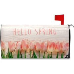 Housse de boite aux lettres tulipes de printemps magnetique etanche decoration florale exterieure