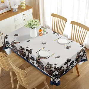 Tovaglia con coniglietto di Pasqua rettangolare impermeabile per decorazione sala da pranzo