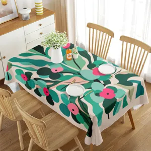 Mantel rectangular minimalista nórdico impermeable estampado botánico decoración de mesa