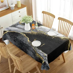 Mantel de mármol impermeable rectangular moderno funda de mesa lujo oro decoracion hogar