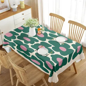 Mantel Floral Botánico Minimalista Impermeable Cubierta de Mesa Rectangular de Poliéster Para Comedor Decoración del Hogar