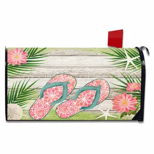 Magnetic mailbox cover summer beach floral design waterproof outdoor mailbox decoration