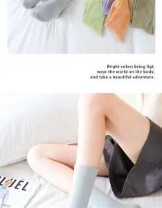 Summer thin cotton mid-length socks candy color stackable socks for women casual daily wear.