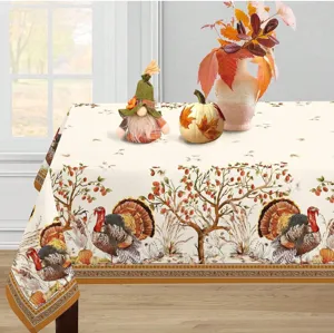 Nappe d'automne impermeable rectangulaire decoration de table pour thanksgiving maison