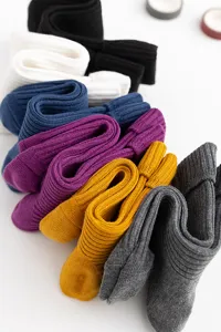 Comfortable ribbed crew socks in multiple vibrant colors, perfect for daily casual wear.