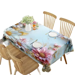 Tovaglia rettangolare impermeabile con motivo floreale per tavolo da pranzo primavera