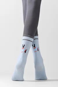Cute dog grip yoga socks for women, non-slip pilates socks with toe design and comfort.