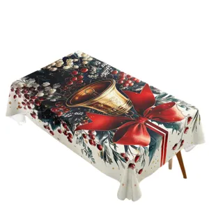 Christmas tablecloth waterproof rectangular table cover for holiday home party decoration.