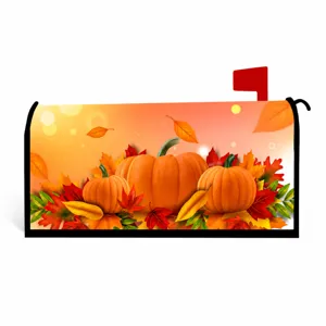 Autumn pumpkin mailbox cover outdoor decorative waterproof fabric mail box wrap for fall decor