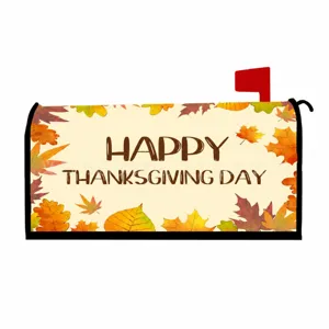 Thanksgiving magnetic mailbox cover autumn leaves fall outdoor decorative mailbox wrap 1pc