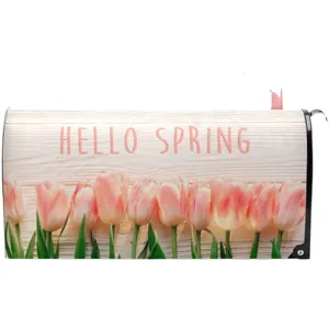 Housse de boite aux lettres tulipes de printemps decoration exterieure etanche et resistante