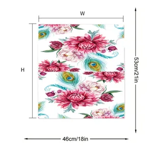 Wasserdichte Briefkastenabdeckung mit Blumen und Pfauenmuster fur Garten und Hof 46x53cm.