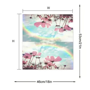 Wasserdichte Blumen Briefkastenabdeckung mit rosa Kosmeen und Regenbogen 46x53cm