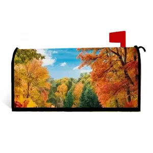 Magnetic autumn tree mailbox cover decorative weather resistant outdoor mailbox wrap post box