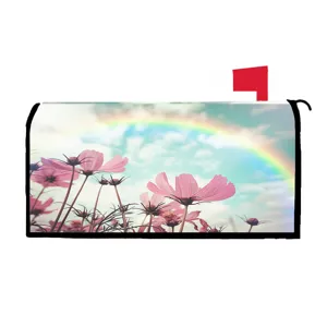 Draußen Wasserdichte Briefkastenabdeckung Blumen Landschaft Dekorativ Magnetisch Briefkasten Wrap Wetterfest Polyester Schutz