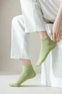 Damen Sommer dünne Mesh Low-Cut Socken einfarbig atmungsaktive kurze Knöchelsocken grün