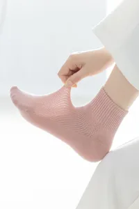 Damen Baumwolle Netz atmungsaktive niedrige kurze Socken Sommer einfarbig Knöchelsocken Detail