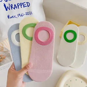 Women's colorful low-cut socks spring summer thin cotton anti-slip invisible boat socks