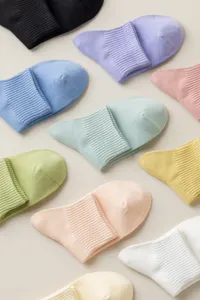 Damen Sommer dünne Mesh einfarbige kurze Socken atmungsaktive bequeme Freizeitsocken