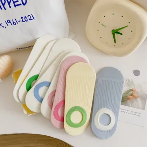 Colorful shallow mouth women's boat socks spring and summer thin invisible socks.
