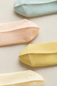 Detailansicht Damen Sommer Baumwolle Netz Socken flach atmungsaktiv einfarbig weich