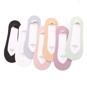 Women's ice silk shallow invisible boat socks summer thin anti-slip casual multi-color hosiery