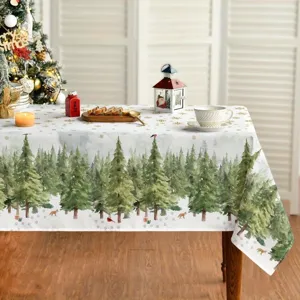 Mantel rectangular impermeable de Navidad tela decorativa funda para mesa estampado nuevo