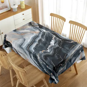 Mantel Rectangular Impermeable Moderno Lujo Mármol Estampado Geométrico Cubierta de Mesa Para Cocina Comedor Decoración