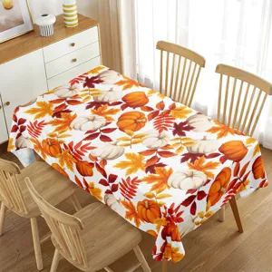 Tovaglia autunnale rettangolare con zucche copertura impermeabile per sala da pranzo.