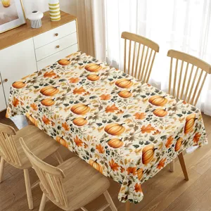 Autumn pumpkin tablecloth waterproof rectangular decorative table cover for holiday party