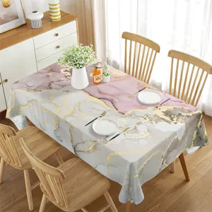 Mantel de Poliéster Rectangular de Mármol Impermeable Funda de Mesa de Lujo para Comedor Fiesta Decoración del Hogar
