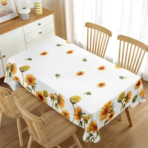 Tovaglia rettangolare impermeabile con elegante motivo a girasole per la decorazione.