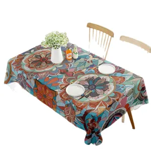 Tovaglia rettangolare floreale colorata impermeabile tovaglia geometrica moderna decorazione