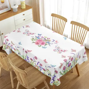 Tovaglia Impermeabile Rettangolo Acquerello Floreale Tovaglia Moderna Lusso Copritavola Per Sala da Pranzo Cucina Festa Decorazione