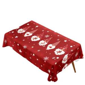 Tovaglia rettangolare rossa di Natale impermeabile decorazione per feste natalizie