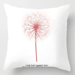 Pink Dandelion Print Throw Pillow Cover Minimalist Floral Cushion Case For Sofa Bed Decor