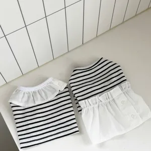 Pet Dog Summer Dress Cute Striped Vest Puppy Small Dogs Apparel Breathable Anti-Shedding Clothes For Chihuahua Teddy