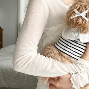 Cute summer pet vest dress for small dogs like teddy and bichon, comfortable daily wear.