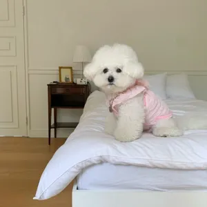 Summer thin pet dress breathable dog clothes sweet bubble sleeve apparel for small dogs and cats