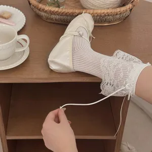 Chaussettes de superposition en dentelle style princesse Lolita chaussettes mignonnes