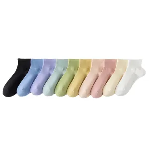 Damen Baumwoll Netz kurze Socken einfarbig niedrig geschnitten atmungsaktiv Sommer Set