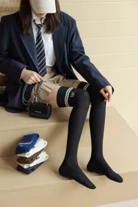 Japanese style JK school uniform ribbed over the knee long socks for women winter wear