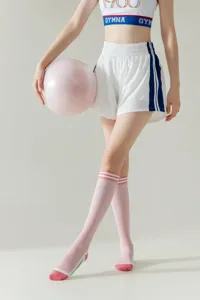 Women knee high socks athletic sportswear fashion striped long socks activewear apparel
