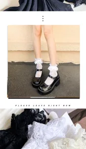 Calcetines de media caña de encaje blanco de verano dulces calcetines JK lolita para mujer