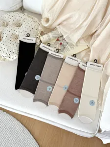 Women's summer thin mulberry silk mid-calf socks solid color breathable comfortable hosiery